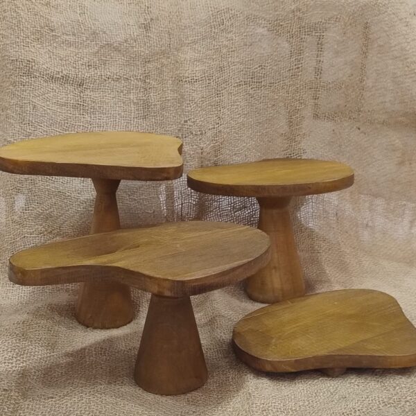 Suporte Madeira Cogumelo kit c/4